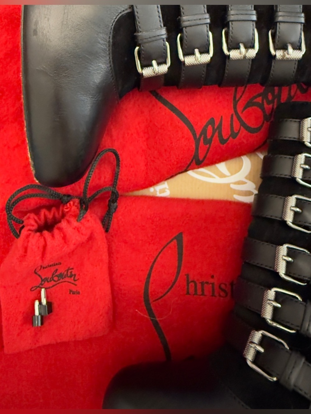 CHRISTIAN LOUBOUTIN- CALFSKIN VEAU VELOURS ATTROUPA 120 BOOTIES - Picture 8 of 12